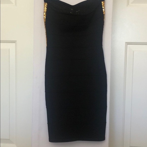 BEBE Sequin Strapless Dress - Picture 3 of 4